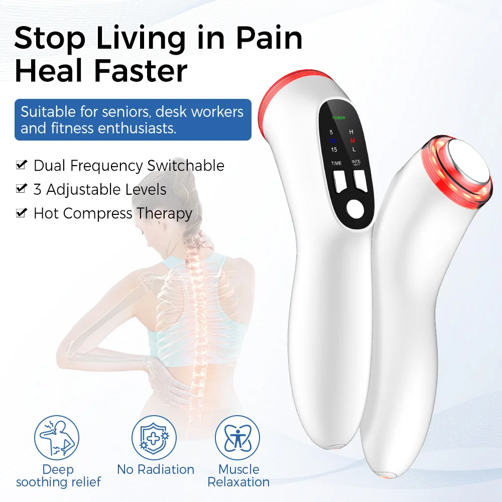 Dual Frequency Ultrasonic Massager 1MHz 3MHz Body Therapy Device Heat Compress Muscle Relaxation Pain Relief Home Beauty Care To view 2