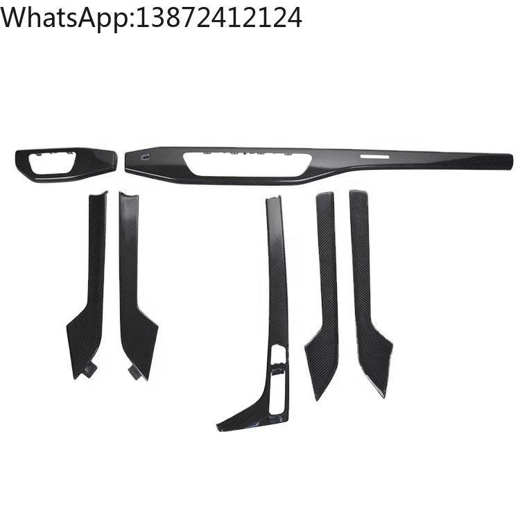 

Replacement Carbon Fiber Interior Trim Dashboard Cover for AUDI A4 S4 Door Handle Trim Center Console Cover 2016-2020