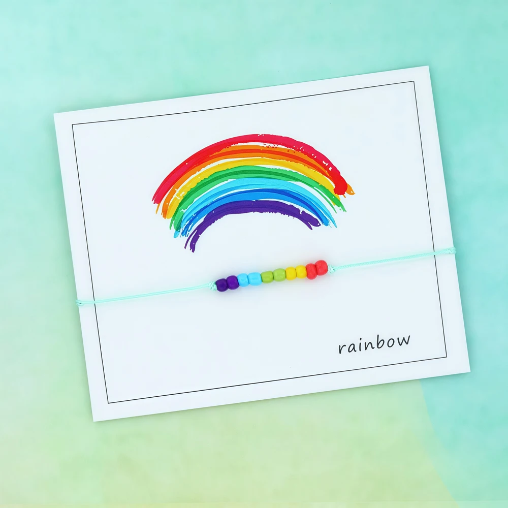 قوس قزح مثلي الجنس فخر سوار قوس قزح الخرز أتمنى سوار قوس قزح فخر الحد الأدنى مجوهرات النساء الرجال مثلي الجنس مثليه الصداقة هدية #5