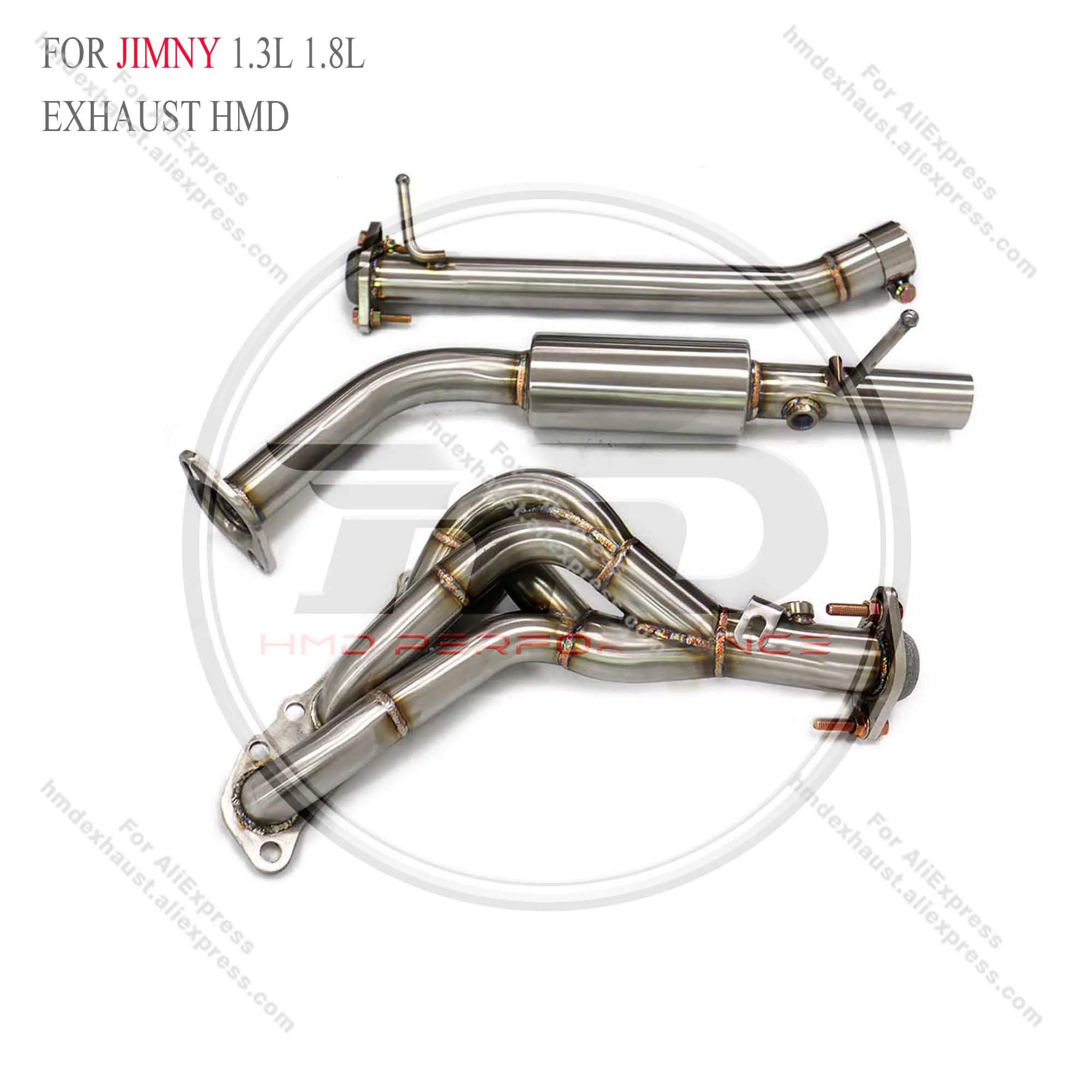 HMD stainless steel Exhaust System High Flow Performance Downpipe manifold for JIMNY 13.L 1.8L 2013-2018 without catalysis