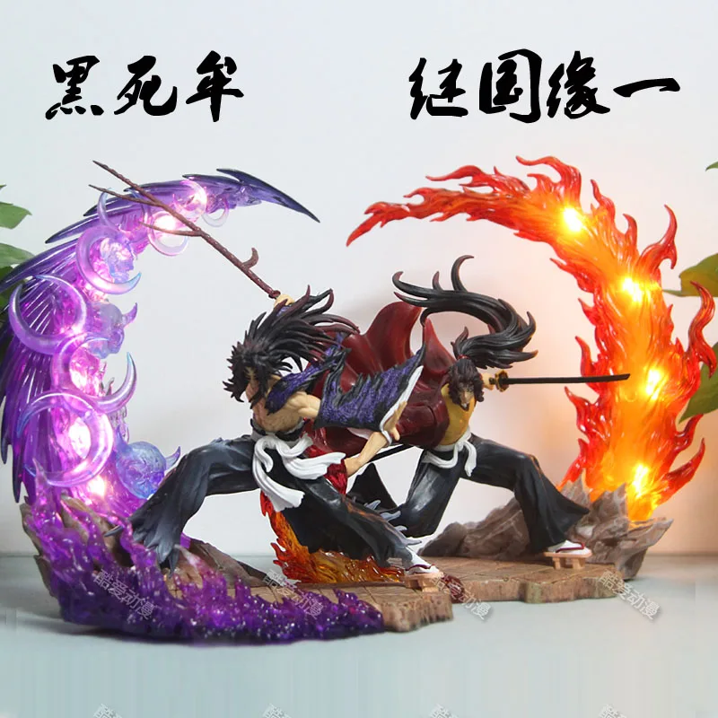 Demon Slayer Figures Kokushibo Anction Figure Battery Luminescence Fierce Battle Pvc Model Dolls Tsugikuni Yoriichi Figur Collec