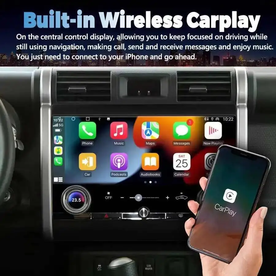 13 بوصة Carplay راديو السيارة لتويوتا FJ كروزر 2007-2023 أندرويد 13 شاشة تعمل باللمس الوسائط المتعددة مشغل فيديو لتحديد المواقع والملاحة ستيريو #6