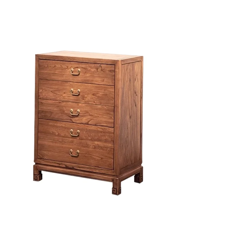 

New Chinese chest of drawers solid wood old elm chest of drawers living room drawer bedroom storage cabinet