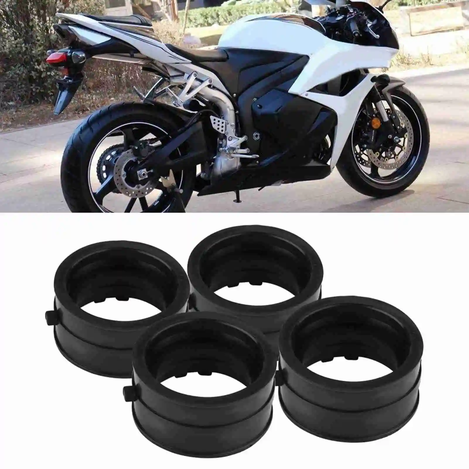 Coletor de admissão de carburador de motocicleta, 4 unidades, plástico preto, junta de inicialização 5.5*2.5cm para honda cbr600f2 1991-1994 cbr600f3