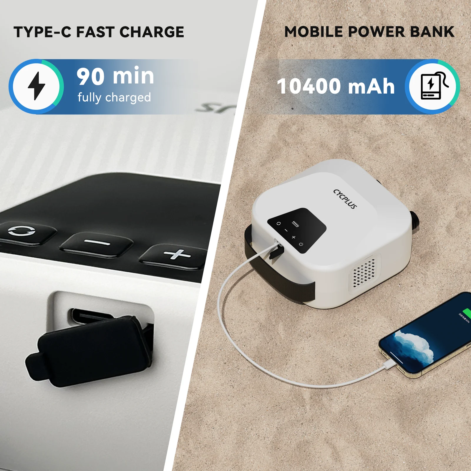 CYCPLUS 20PSI الذكية سوب مضخة هواء مضخة نفخ 2600mAh بطارية ل لوح تزلج على الماء مجموعة ركوب الأمواج خيمة قابلة للنفخ قارب مراتب هوائية