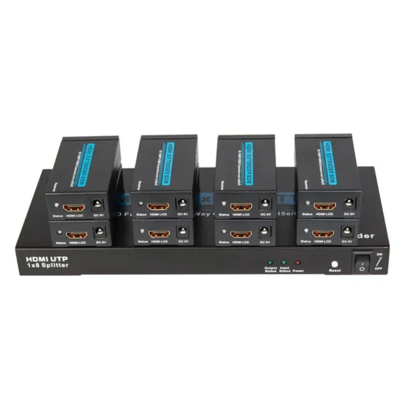 

Удлинитель разветвителя HDMI, порт 1X8 через Ethernet-кабель Cat5e/Cat6 7