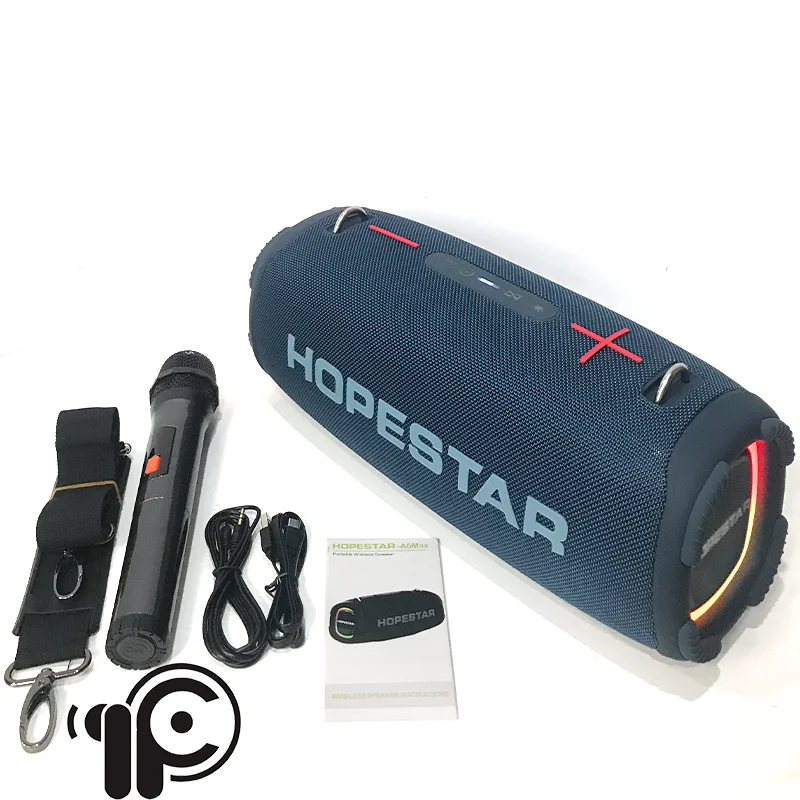 

Hopestars A6MAX Lowest Price DJ Speaker Double Horn Party Speaker Small Waterproof Multi Function Speaker With Ring RGB Lights