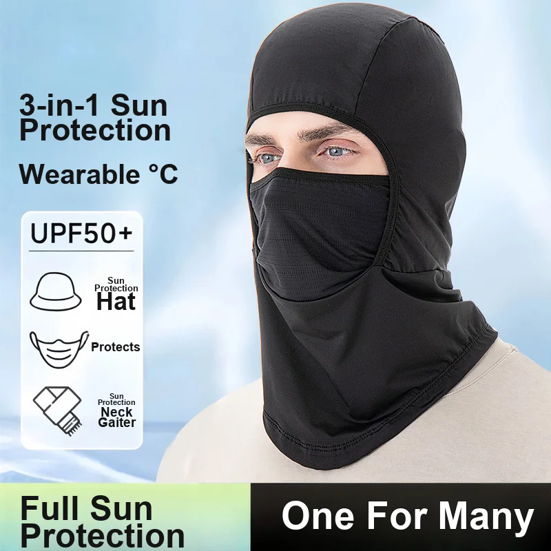 Cycling Head Cover Sweat Absorbent Lightweight Breathable Ice Silk Ear Hanging Neck Gaiter for Outdoor Sun Protection