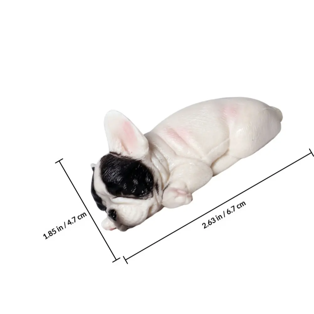 Vivid Bulldog Simulation Design Lifelike Animal Decoration Desktop Home Office Birthday Cake Ornament Kids Gift