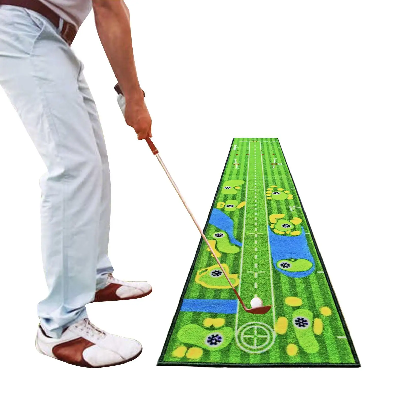 Golf Putting Mat Practice Mat Portable Golf Training Mat Golf Training Equipment for Home Indoor Outdoor Golfers Gift