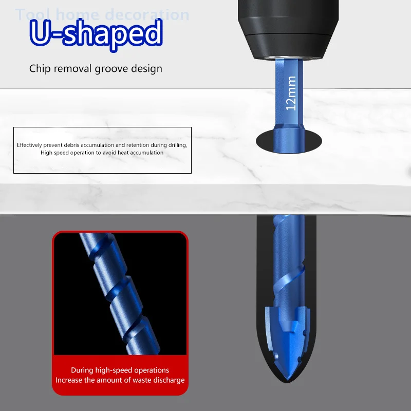 High Hardness Eccentric Drill Precision Drilling 6/8/10/12/14mm Glass Tile Ceramic Punching Rock Slab Drill Bit Offset Cutting