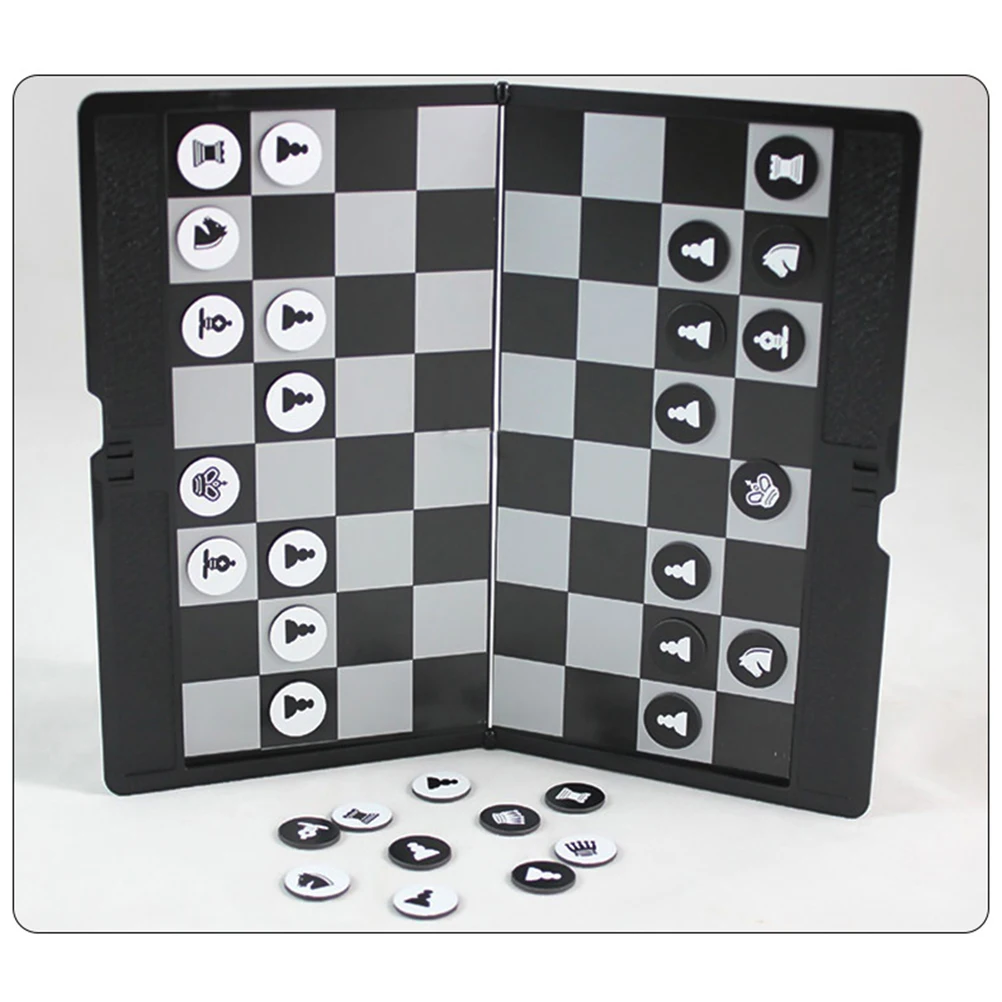 

1 Set Foldable Chess Checkers Creative Educational Playthings Funny Synthetic Clipboard Chess Toy Traning Inter
