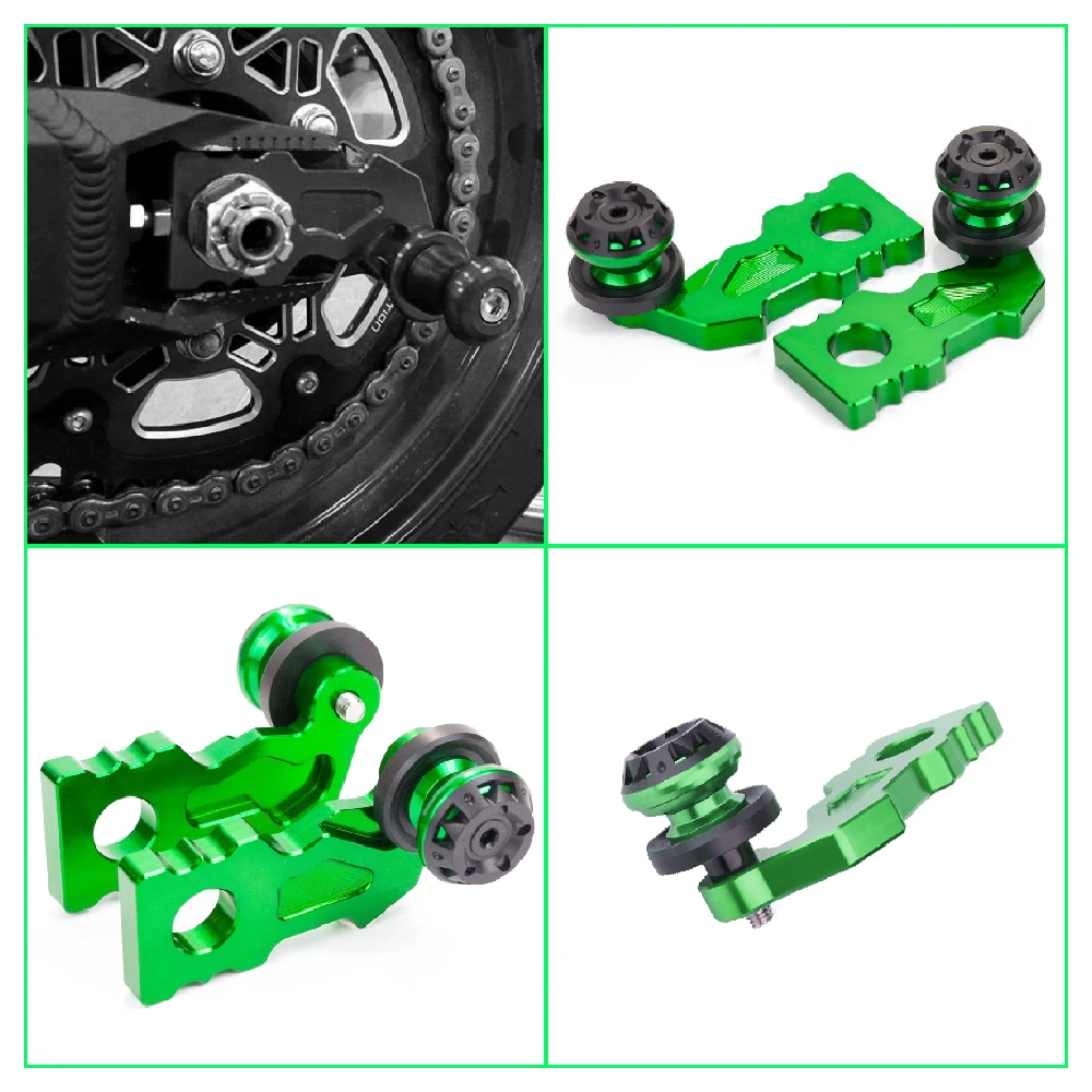 Fits for Kawasaki Z900 SE Performance ZR900 ABS 2020 2021 2022 2023 2024 Motorcycle Rear Axle Spindle Chain Adjuster Blocks Kits