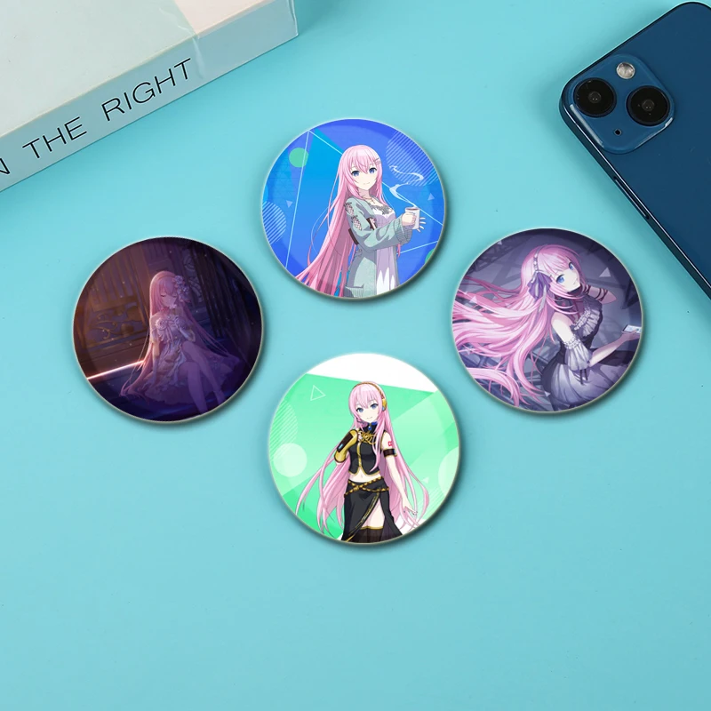 32/44/58mm Megurine Luka Badge Cosplay Music Game Brooches Handmade Tinplate Cartoon Cute Enamel Pins for Backpack Jewelry Gifts