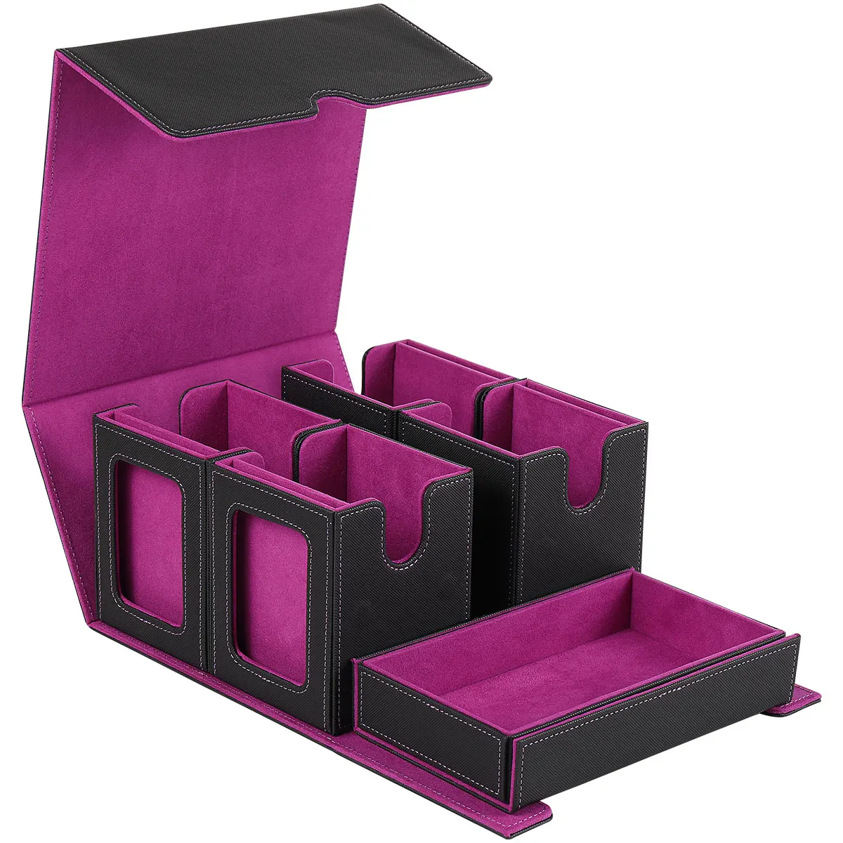 diy，-card-storage-box-with-4-independent-card-slots-inside-featuring-side-insertion-openings-and-drawers-that-can-be-pulled-out
