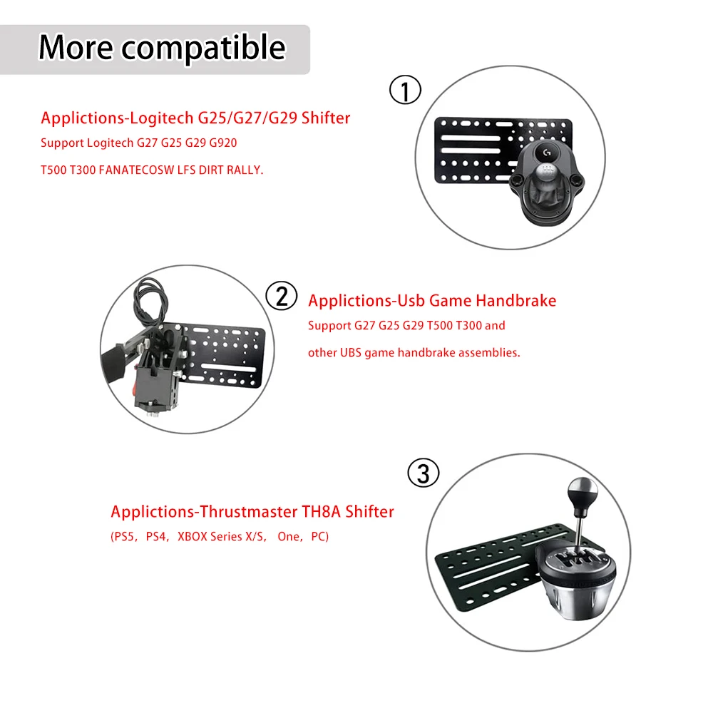 Universal PC USB Handbrake Mount Bracket Plate For Logitech G27 G25 G29 G920 T500 T300 For Thrustmaster TH8A Shifter