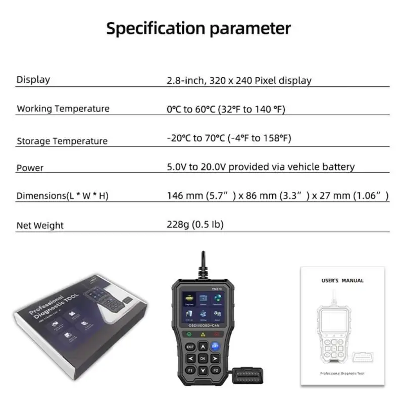 

02DE OBD2 Сканер Сканер Сканирование Сканирование Сканирование кода инструмента чтения код разлома двигателя для протокола OBD