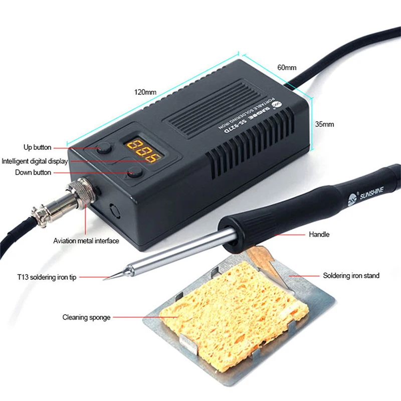 Set di Kit per saldatore elettrico digitale temperatura regolabile 220V/110V strumento di saldatura riscaldatore in ceramica punte di saldatura strumenti di rilavorazione
