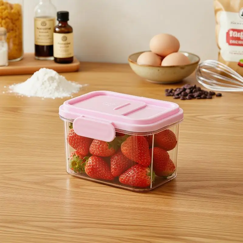 Leakproof Plastic Food Containers with Handles and Covers for Kitchen or Outdoor Activities