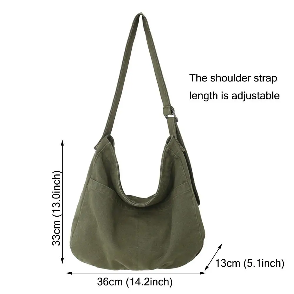 Large Capacity Crossbody Bag Canva Hobo Bag for Women and Men Casual Shoulder Tote Bag, Retro Messenger Bag