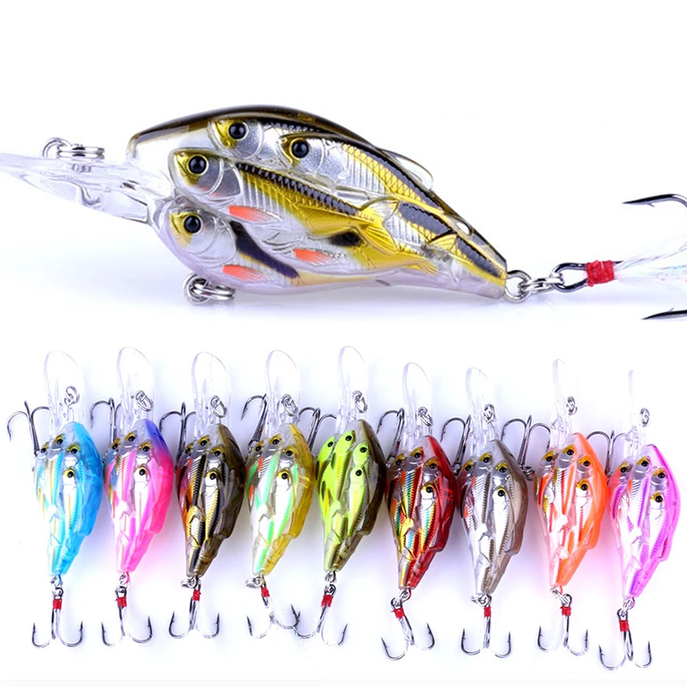 EASYFISH twarde plastikowe Crankbiat Fishing Lure 7.5CM 9G 6 # haki grupa ryby Swimbait Minnow Fishing TAackle