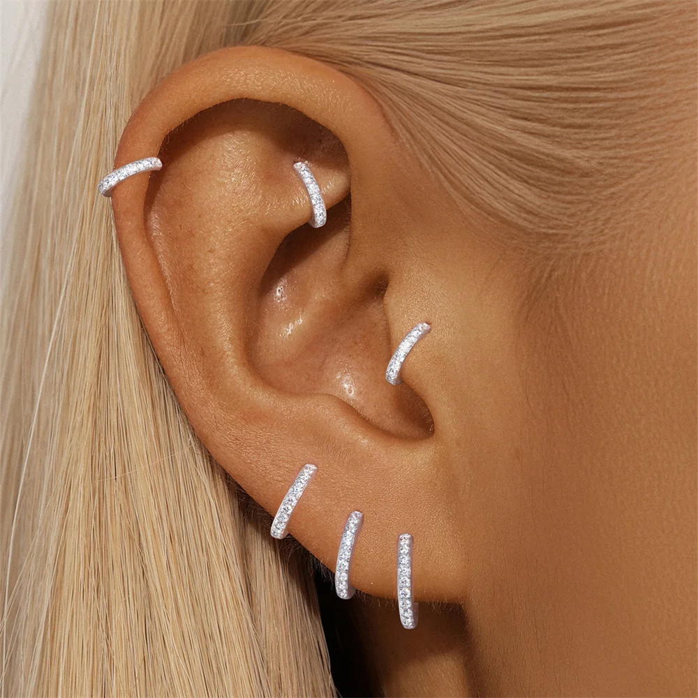 AIDE 925 Sterling Silber 1 STÜCK Mini Moissanit Vier-Klauen Schraube Ohrstecker Casual Design DIY INS Ohrstecker für Dame Schmuck – Detail 26