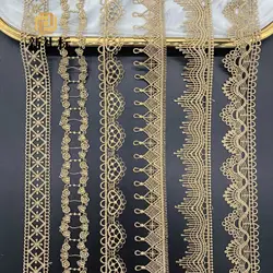 3Yards Gold thread lace lolita accessories love gold barcode wearable webbing children's DIY lace wholesale