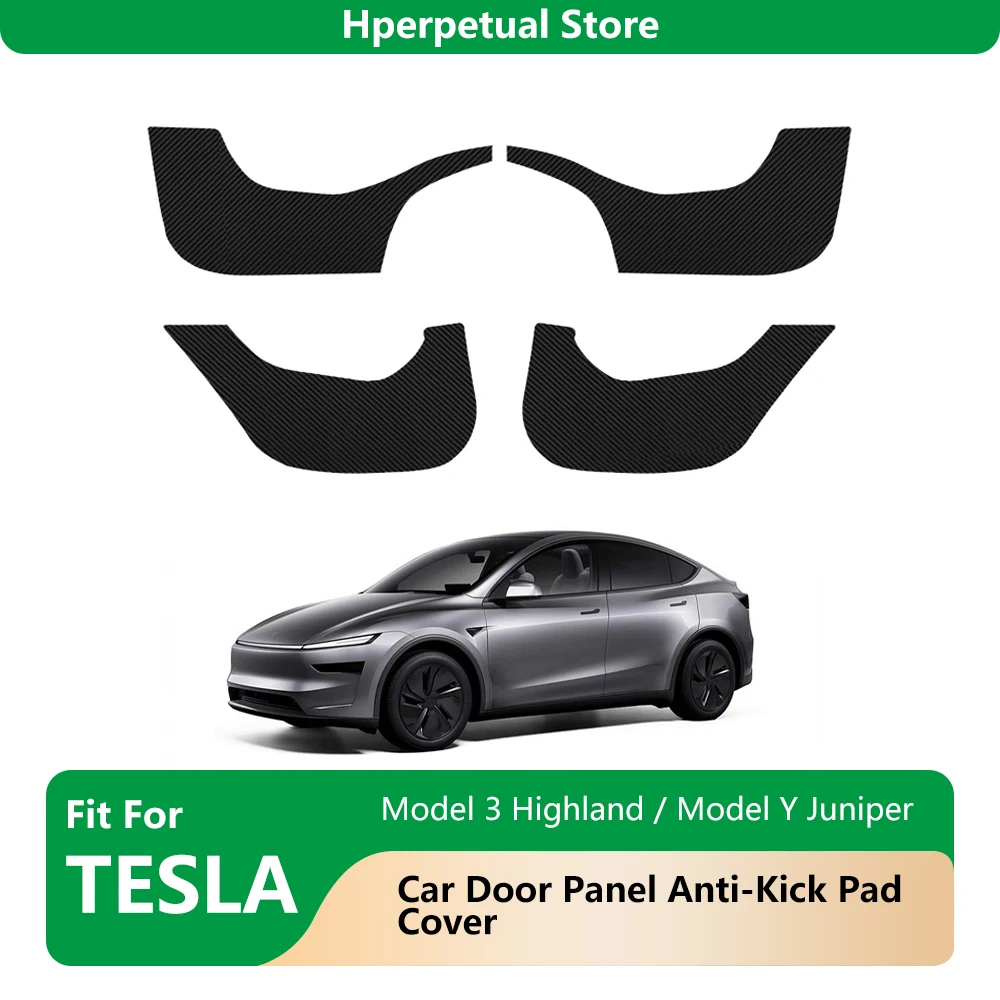 

For Tesla Model Y Juniper Model 3 Highland 2026 2025 Car Door Anti-Kick Pad Leather Side Door Panel Protector Anti-scratch Decal