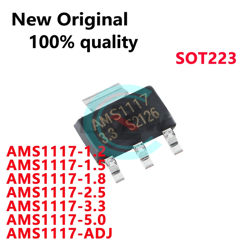 20-50/PCS New AMS1117 3V3 AMS1117-1.2 AMS1117-1.5 AMS1117-1.8 AMS1117-2.5 AMS1117-3.3 AMS1117-5.0 AMS1117-ADJ SOT223 In Stock