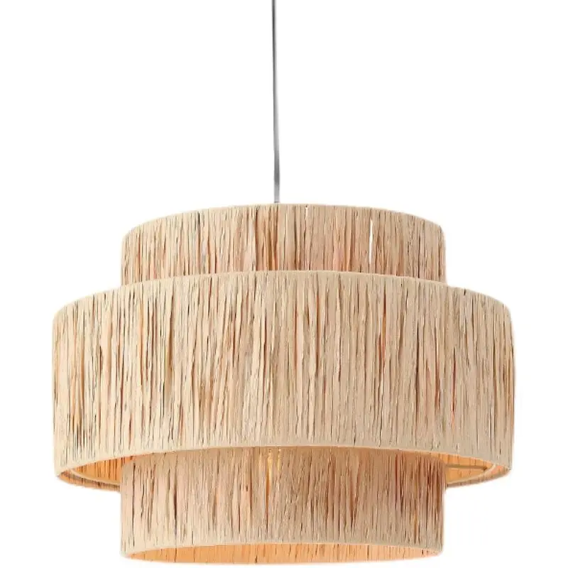 Grass weaving pendant light retro art rattan art living room restaurant bedroom bedside chandelier room decor lamps