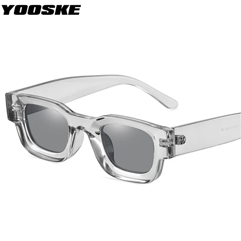 YOOSKE Small Square Sunglasses Women Men Vintage Punk Sun Glasses Male 2022 Luxury Brand Design Black Blue Eyewear Shades UV400