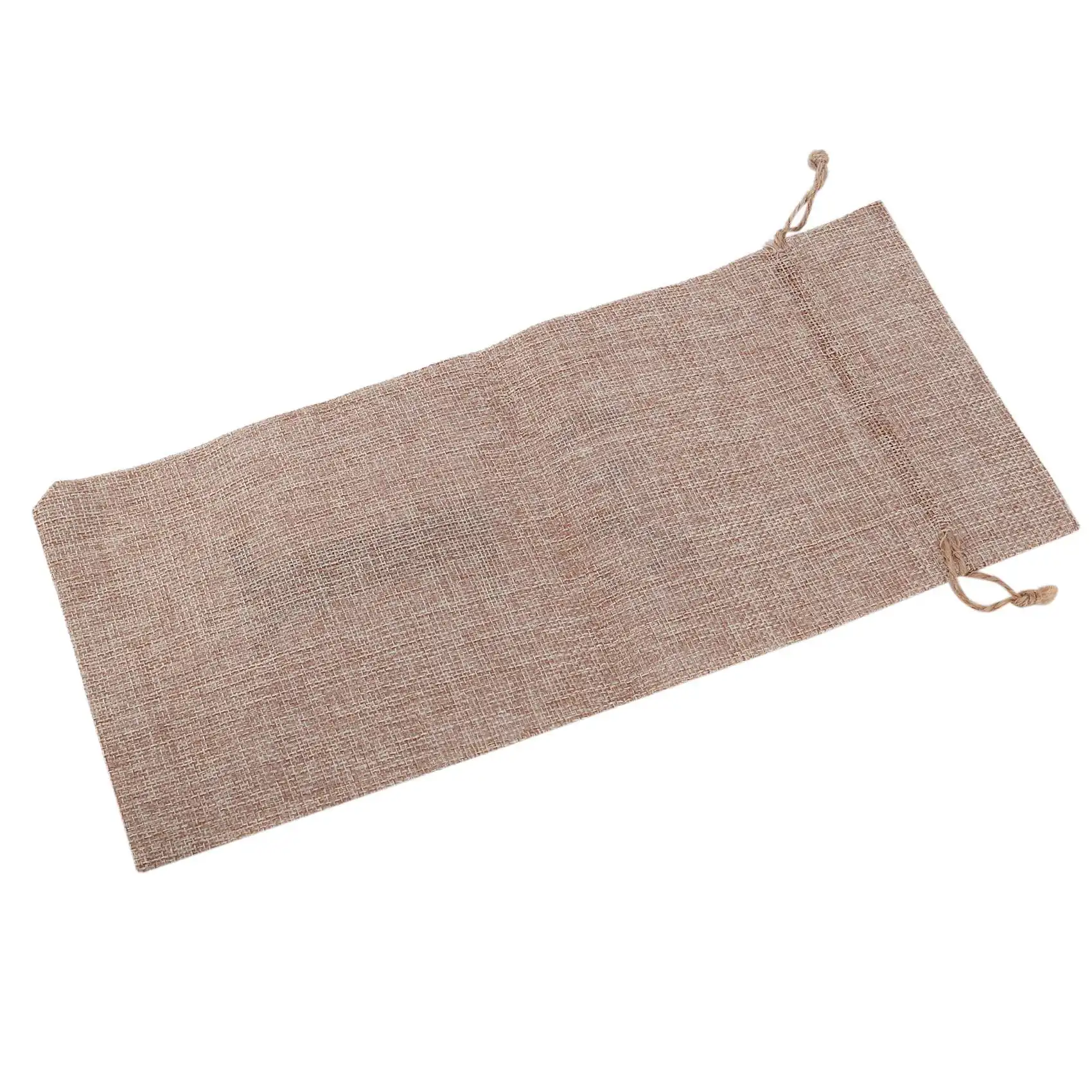 New 10Pcs Wine Bags, 14 X 6 1/4 Inches Hessian Numbered Wine Bottle Gift Bags with Drawstring for Blind Wine Tasting (Brown)