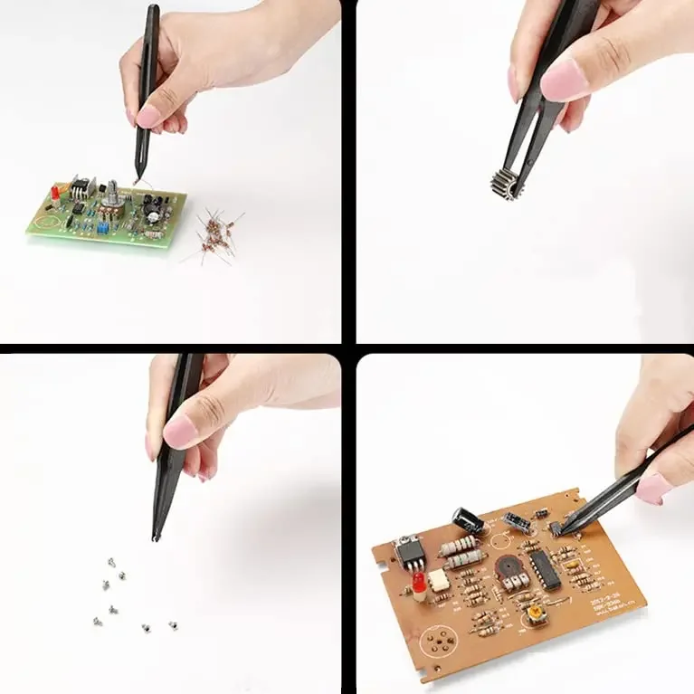 Для часовщика, черный триммер для часов, пинцет из углеродного волокна, инструмент для ремонта часов, антистатические пинцеты из углеродного волокна, пластиковые пинцеты