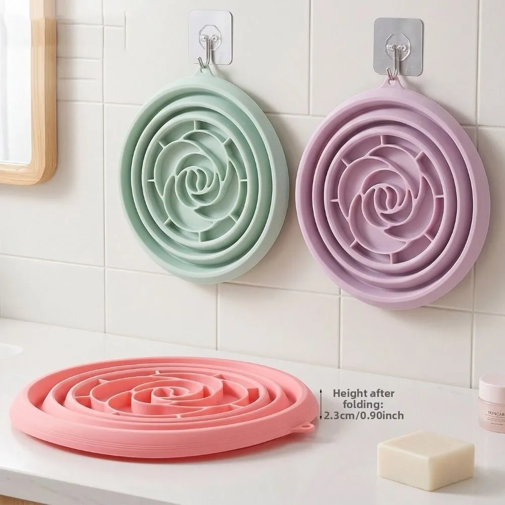 New Foldable Face Ice Bath Bowl Built-in Ice Tray Silicone Portable Ice Basin Cold Skincare Washbasin for Women Girls