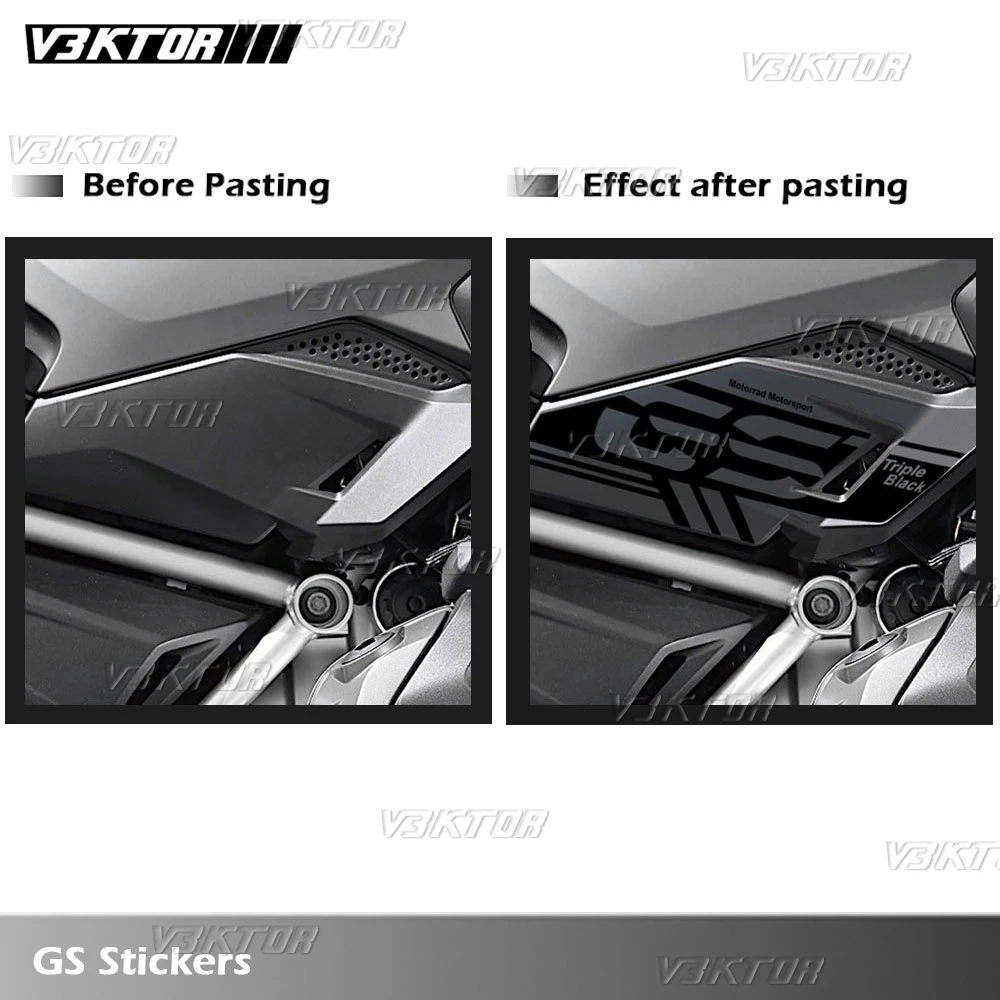 R1200 GS R1250 GS Motorcycle Sticker Side Fairing Triple Black HP Trophy Decals Waterproof For R1200GS R1250GS 2017-2023