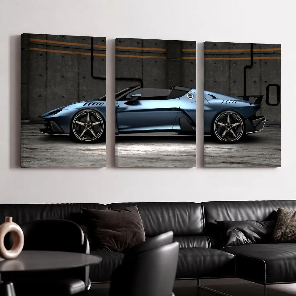 Vintage Sports Car Artwork Framed Wall Painting Canvas Poster Ready to Hang Wall Art for Bedroom Living Room Home Decor Gift