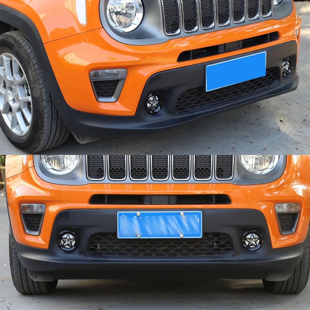 Front Fog Light Lamp Decoration Cover Guard for Jeep Renegade 2019 2020 2021 2022 2023 2024 Car Exterior Accessories Styling ABS