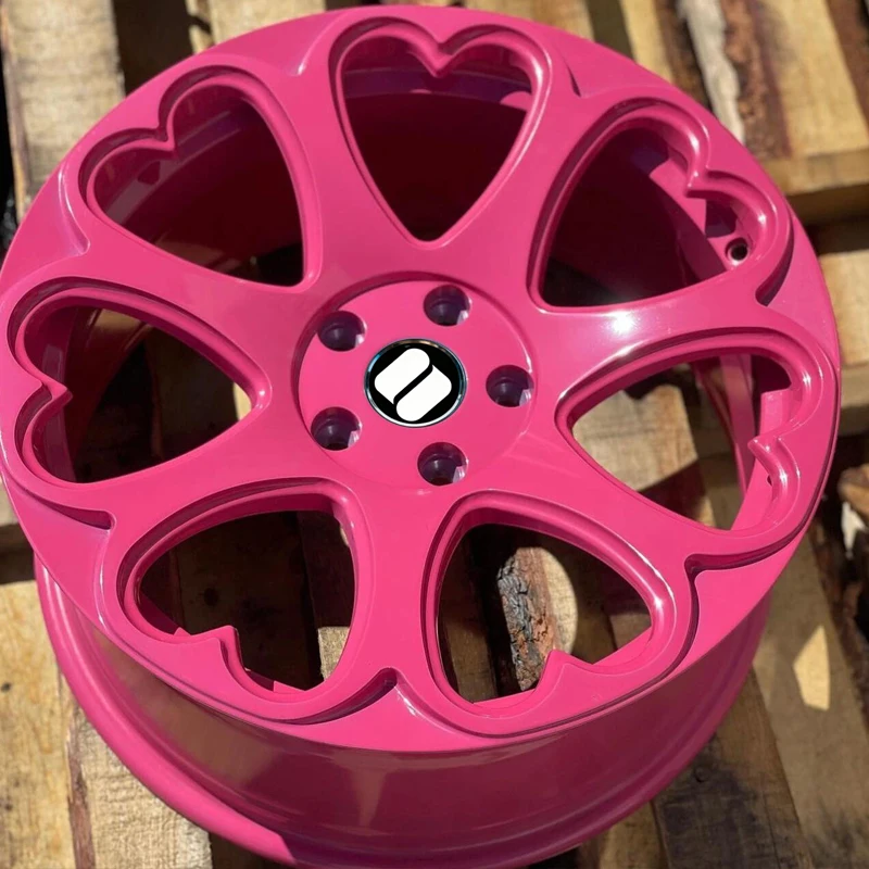 4 Piece SY09145 BuilttoOrder Forged Wheels Pink Heartshaped Aluminum Alloy 18 19 20 21 22 24 Inch Drag Racing Rims