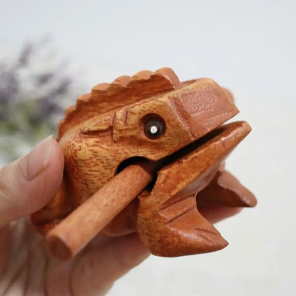 Portable Wooden Frog Guiro Rasp Handcrafted Lucky Frog Musical Instrument Frog Rasp Musical Instrument Gifts