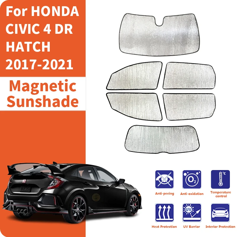 

Солнцезащитные шторки для автомобильных окон, анти-UV, защитные накладки на окна, аксессуары для HONDA CIVIC 4 DR HATCH 2017-2021