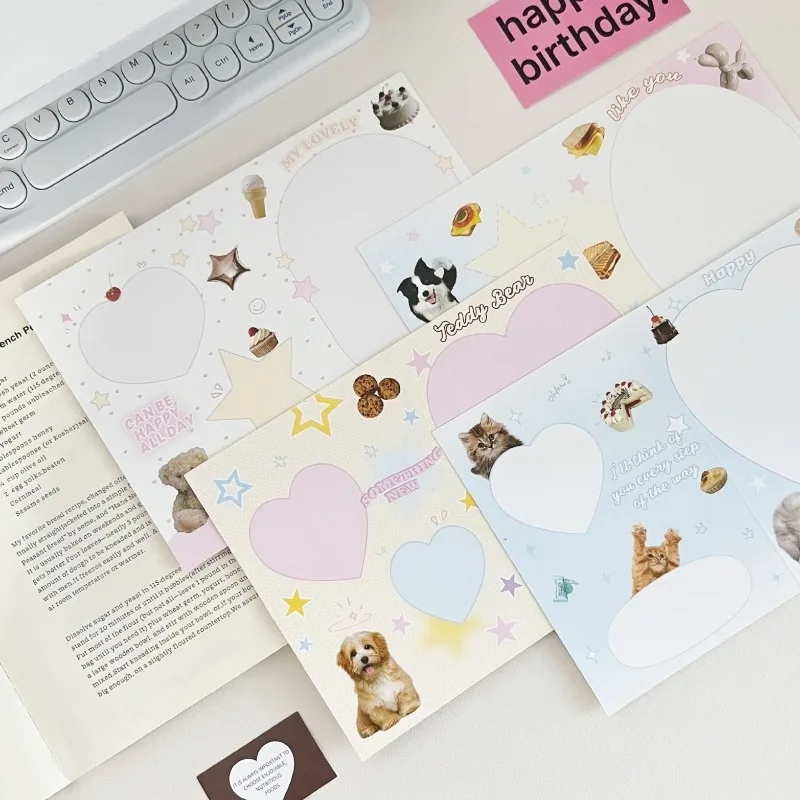 2024 Hot Y2K Cartoon Style Folding Card Out Card Set Card Head Gift Card Greeting Card Message Card Packing Materials