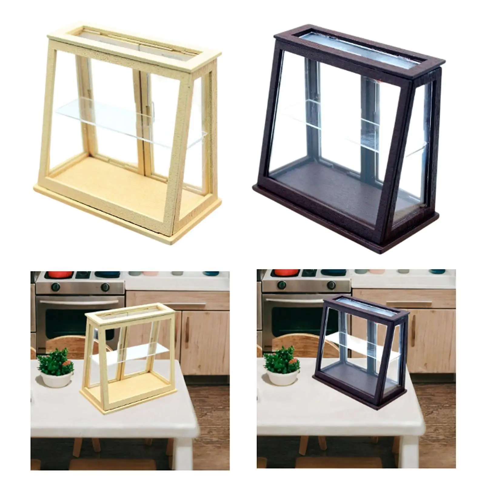 Vitrina de panadería para casa de muñecas, accesorio para casa de muñecas a escala 1:12, muebles para accesorios de fotografía, accesorios de micropaisaje