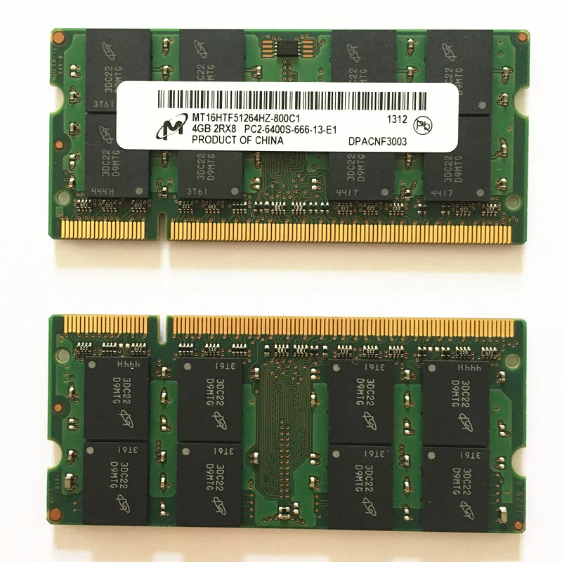 

Micron ddr2 4gb 800mhz laptop rams memoria DDR2 4GB 2Rx8 PC2-6400S-666-13-E1 DDR2 800MHZ 4GB Memory for laptop computer