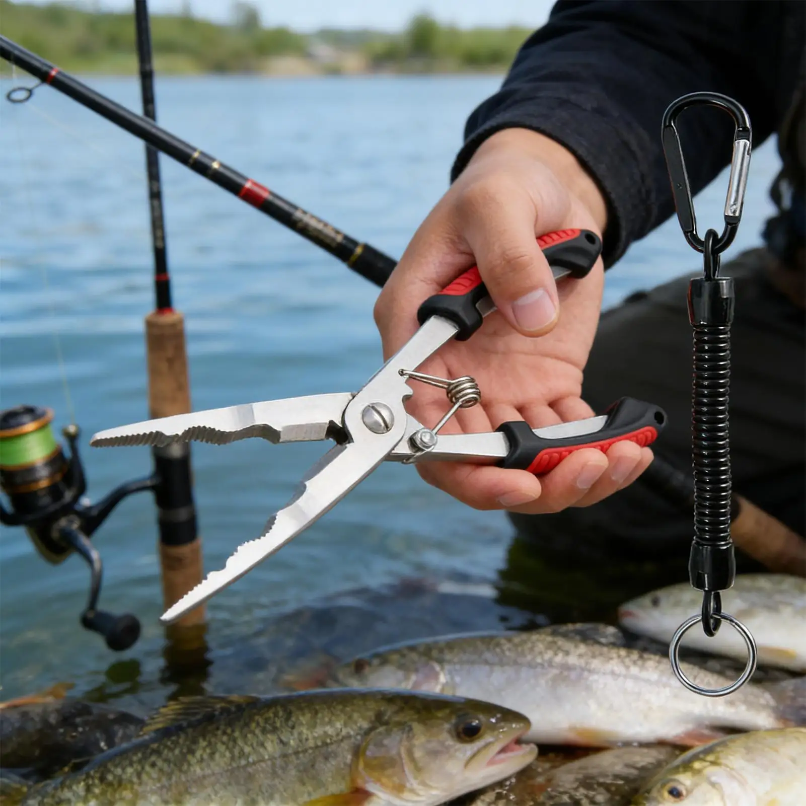 

Портативные рыболовные плоскогубцы из нержавеющей стали с кусачками для лески, инструмент для резки лески для пруда, реки, озера, бассейна, для рыболовных приманок, подледной и нахлыстовой ловли