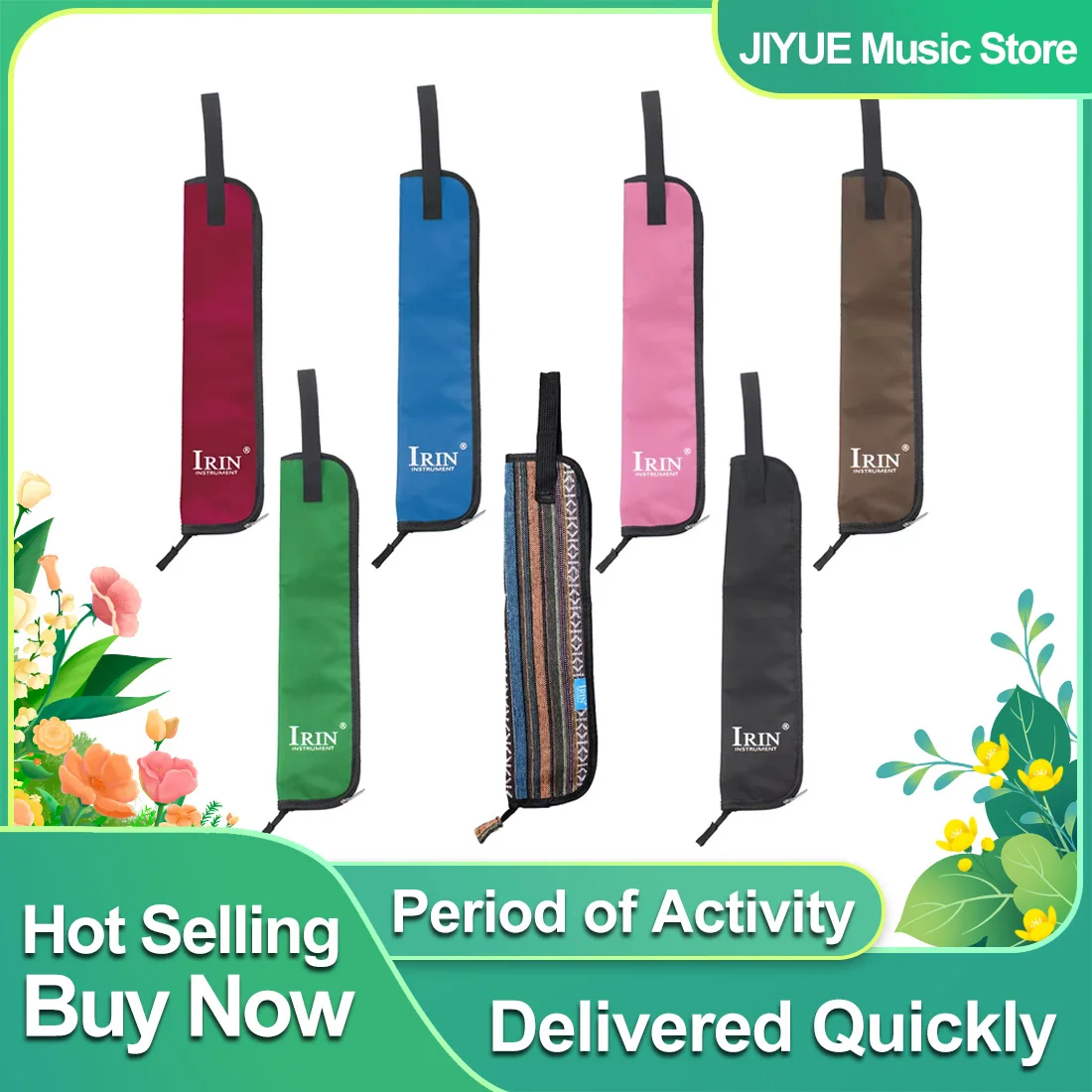 IRIN DrumStick Bag Ethnic Style Oxford Cloth Drum Stick Thicken Case Large Capacity Handbag Percussion Musical Instrument Parts