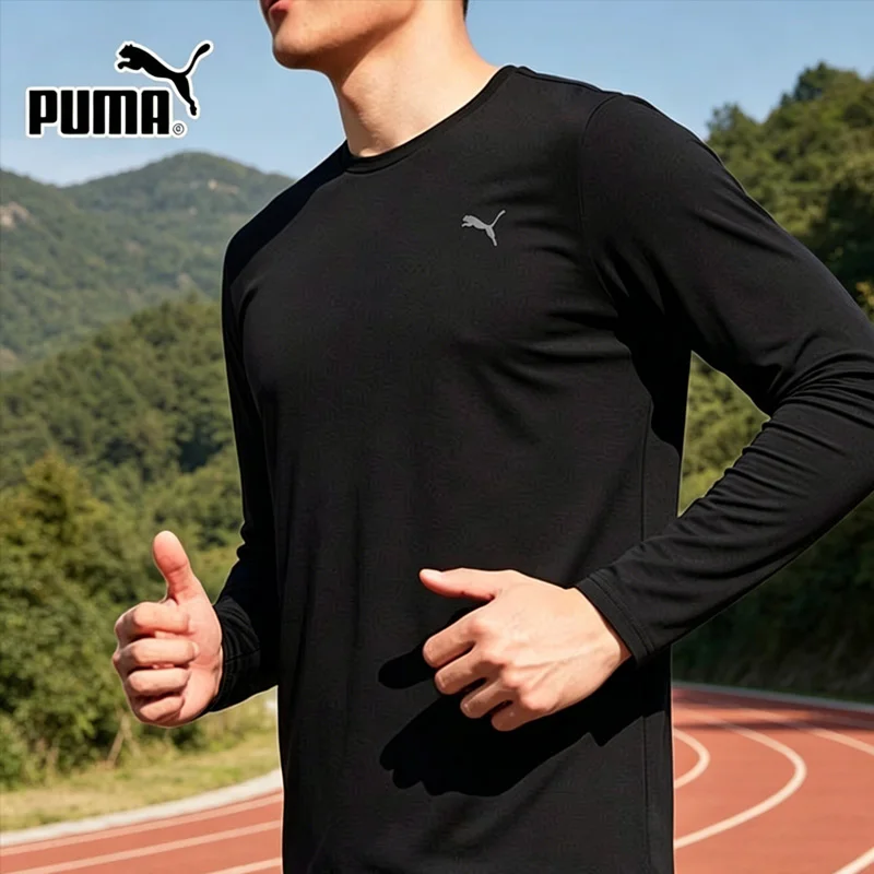 

Мужская футболка с длинным рукавом PUMA 529344-01, повседневный спортивный топ, дышащая, мягкая, удобная, универсальная базовая футболка