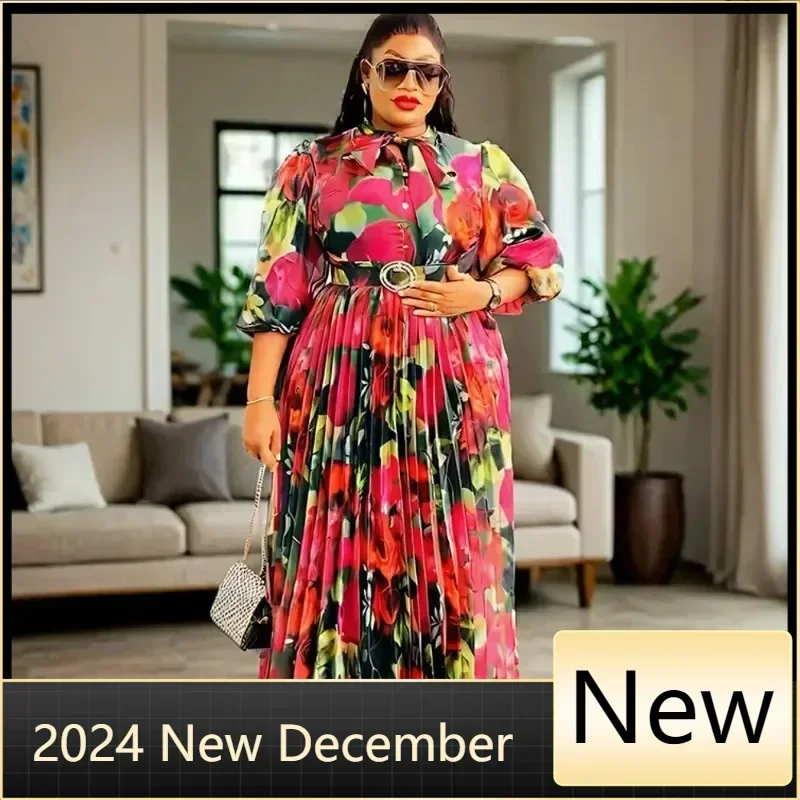

Customized African Dresses For Women Elegant Polyester 2025 New Muslim Fashion Abayas Dashiki Robe Kaftan Long Maxi Dress Turkis