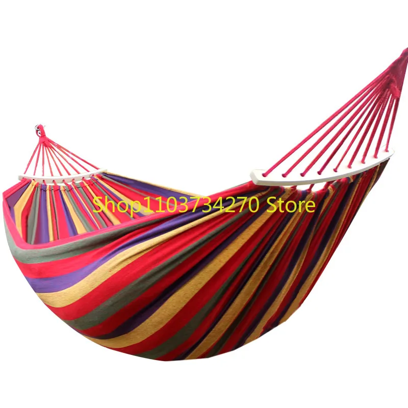 

Anti rollover hammock outdoor single and double person thickened canvas dormitory swing adult hammock