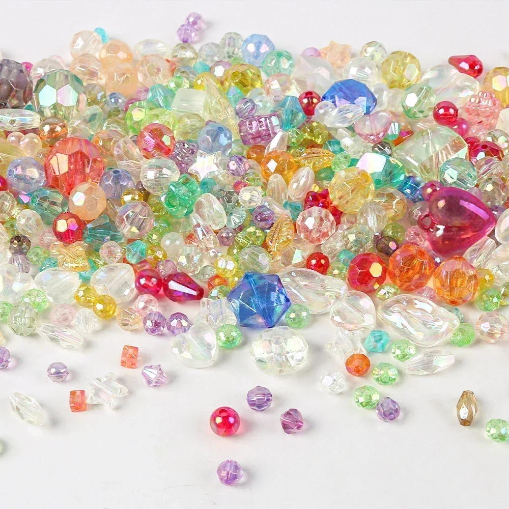 

100g/bag DIY Accessories Colorful Acrylic Crystal Mixed Beads Loose Spacer Charm Loose Beads Counter Jewelry Findings Making