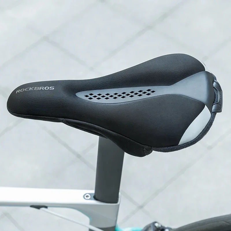 

ROCKBROS чехол на седло велосипеда MTB с задним фонарем, седло для шоссейного велосипеда, дышащая удобная подушка, чехол на седло для велоспорта